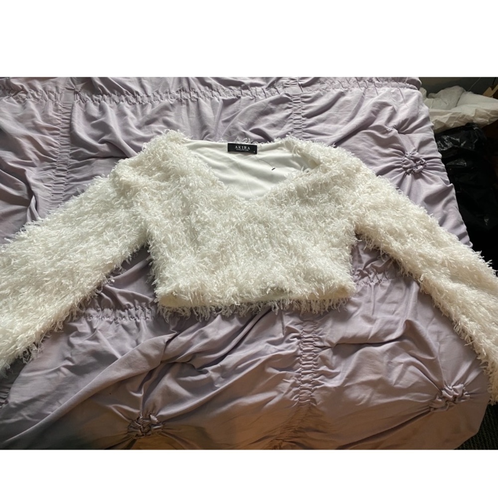 Fuzzy White Sweater